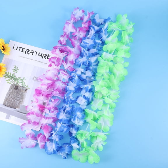 FRCOLOR 12-Pack Hawaiian Lei Flower Necklaces Garland Set for Luau Party, Tropical Beach, Hawaiian Themed Events