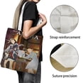 thumbnail image 3 of The Colors Within Bolso de tela con estampado de lienzo para mujer, bolsa de compras reutilizable y estética, con cremallera interior, regalo para mujer,40*45cm., 3 of 6