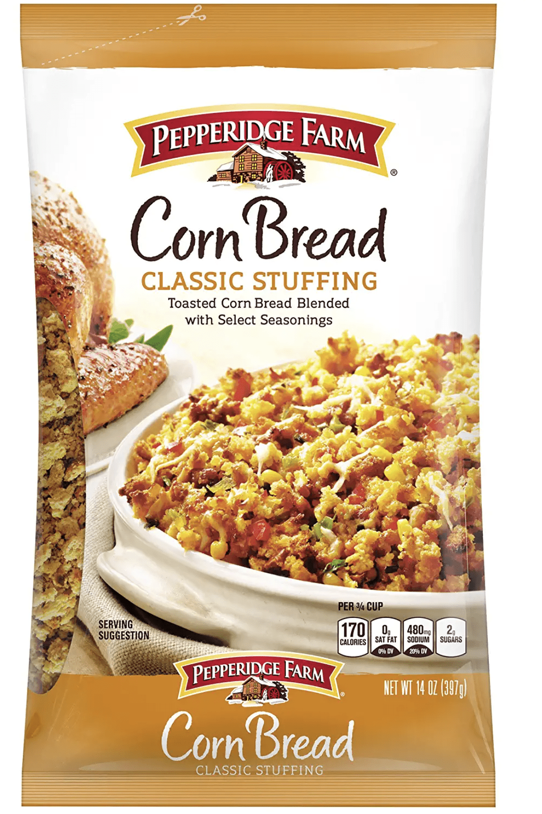 Pepperidge Farm-Corn Bread - Classic Stuffing - Pack of 2, 12oz Bags For holiday meals or everyday dinners, enjoy, Turkey Poultry Casserole | Holiday Thanksgiving Christmas Dinner