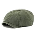 thumbnail image 2 of Men's Can Wear Beret Washed Denim Material Cap Couple Literary Painter Hat Retro Newsboy Cap, 2 of 5