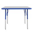 thumbnail image 2 of Factory Direct Partners FDP Rectangle Activity School and Office Table (24 x 36 inch), Standard Legs with Swivel Glides, Adjustable Height 19-30 inches; Quick Ship Single Box - Gray Top and Blue Edge, 2 of 4