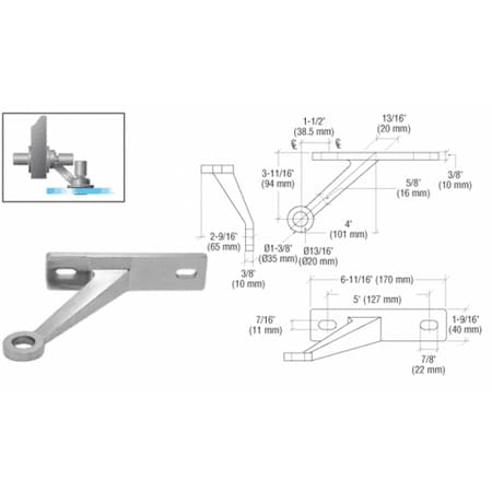 - CRL Polished Stainless Heavy Duty Single Right Arm Wall Mount Frame Spider