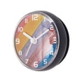 thumbnail image 2 of Reloj de pared redondo silencioso para baño, resistente al agua, con ventosa, fácil de instalar. Gris, 2 of 9