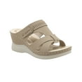 thumbnail image 2 of HAOTAGS Womens's Stylish Walking Sandals Slide Sandals Platform Summer Sandals Beige Size 5.5, 2 of 5