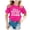 00-Hot Pink1269, variant on Lullu Back To School T-Shirt for Girls Letter Print Short Sleeve O Neck Tshirt, Sizes 3-12