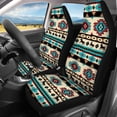 thumbnail image 3 of Pzuqiu Geometric Animal Pattern Car Seat Covers Full Set 3 PCS, Front and Rear Seat Cover Set Polyester Non-Slip Automobile Interior Decorate Accessories, 3 of 10