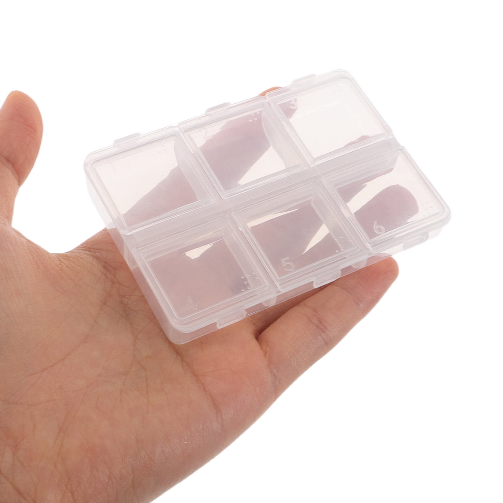 DEEPCRAFF 10Pcs Transparent Plastic Compartment Boxes for Bead Storage and Craft Tool Organization