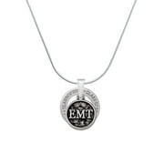 Delight Jewelry Silvertone Medical Caduceus Seal - EMT Silver-tone Class of 2024 Ring Necklace, 18"