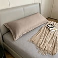 thumbnail image 5 of Long Body Pillowcase, Solid Washed Fabric Pillow Cover, Ultra Soft Skin Friendly, Full Length Body Pillow Protector For Couples Family Bedroom Daily Sleeping Household Rest 39.37 x 18.90 Inches, 5 of 6