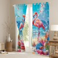 thumbnail image 3 of Flamingo Curtains for Living Room,Tropical Animals Window Drapes Bedroom Blackout 30%-50%,Hawaiian Summer Beach Window Treatment Grommet Top 2 Panels Decor,38Wx45L, 3 of 6