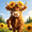 Highland Cow-3, variant on Highland Cow 5D Diamond Painting Kit for Adults Flower Animal Full Round Drill DIY Diamond Art, Relaxing Craft for Beginners,Stress Relief Hobby, Handmade Gift Home Decor-12x16