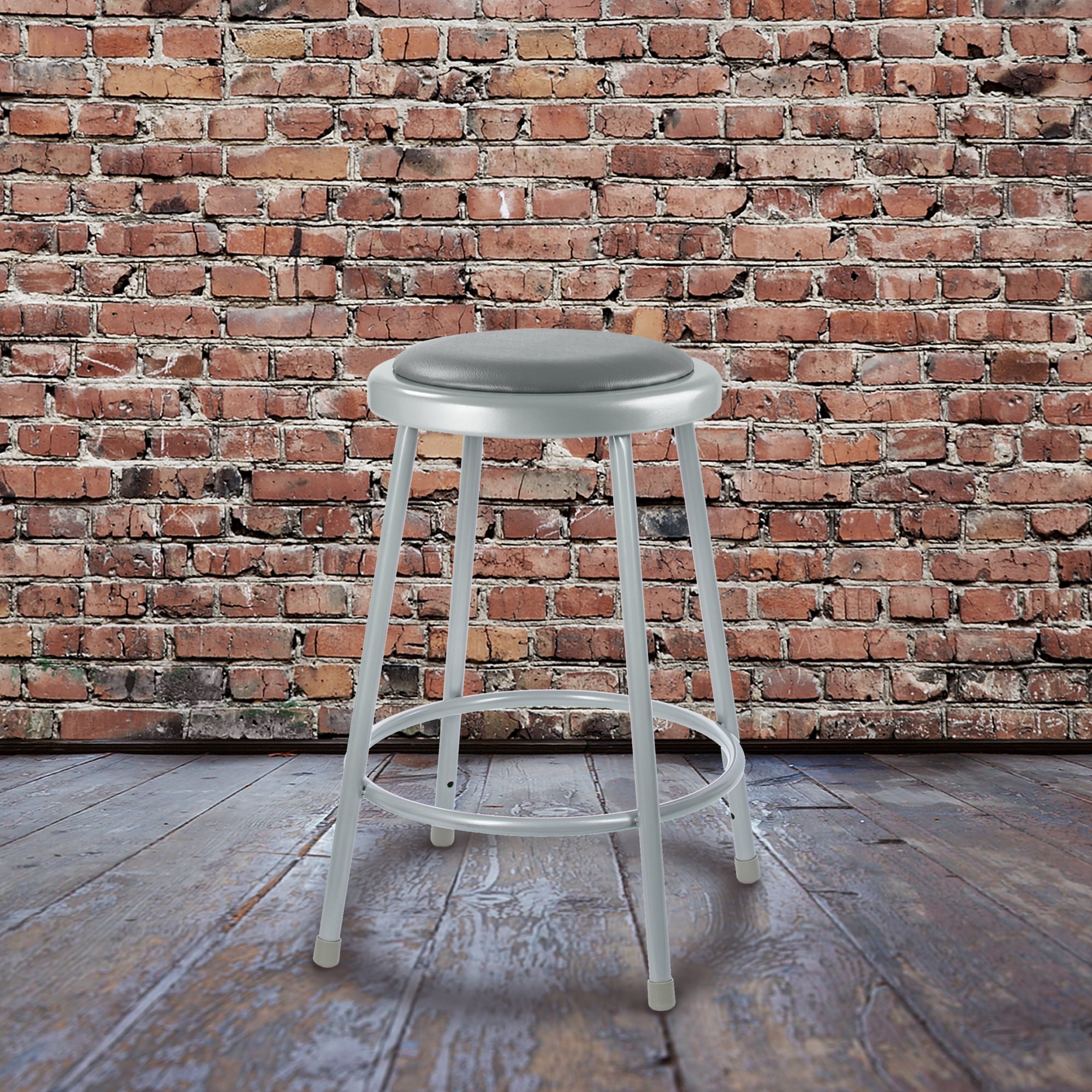 Hampden Furnishings Otto Collection 24" Padded Science Stool, Grey, Pack of 2