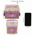 thumbnail image 3 of Easter Tinplate Storage Basket with Handle – Decorative Bunny-Themed Metal Box for Eggs, Candy, Gifts – Rattan Weave Exterior & Colorful Tin Lid Organizer, 3 of 5