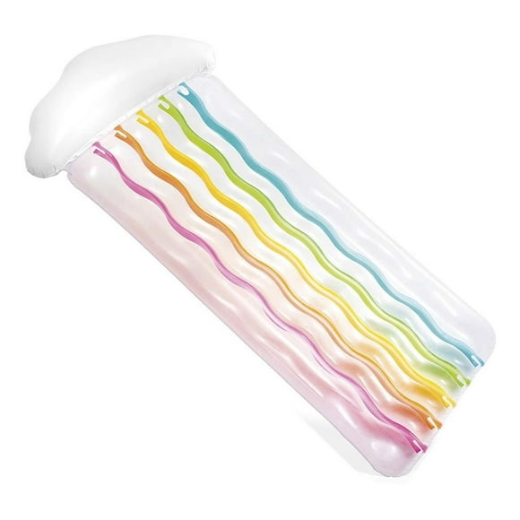 Flotador Colchon Inflable Nube Arcoiris Alberca Adulto Intex blanco Estandar