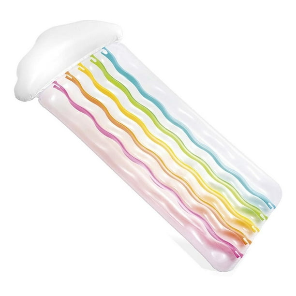 Flotador Colchon Inflable Nube Arcoiris Alberca Adulto Intex blanco Estandar