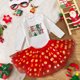 thumbnail image 5 of Vestido de tutú para bebé con estampado alegre y brillante, falda infantil de manga larga para el día de Navidad, mameluco para bebé + falda de tutú, ropa navideña para recién nacidos, 5 of 5