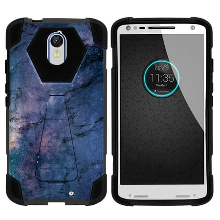 TurtleArmor ? | For Motorola Droid Turbo 2 | Kinzie | Moto X Force [Dynamic Shell] Dual Layer Hybrid Silicone Hard Shell Kickstand Case - Marble (Best Droid Turbo Case)