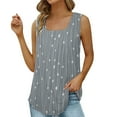 thumbnail image 1 of Playeras,Blusas y Tops,Ropa para Mujer Las mujeres camisetas sin mangas Chaleco de cuello cuadrado sin mangas con lunares nuevos y , ropa de mujer superior para mujer (Grey, XL), 1 of 5