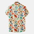 thumbnail image 5 of WXLWZYWL Mens Plus Size Shirts Short Sleeve Button Down Mushroom Printing Shirts Casual Loose Summer Hawaiian Aloha Beach Shirts Tops, 5 of 6