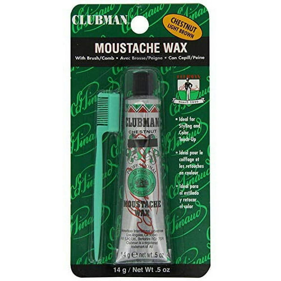 Clubman Moustache Wax Chestnut 0.50 oz (Pack of 12)