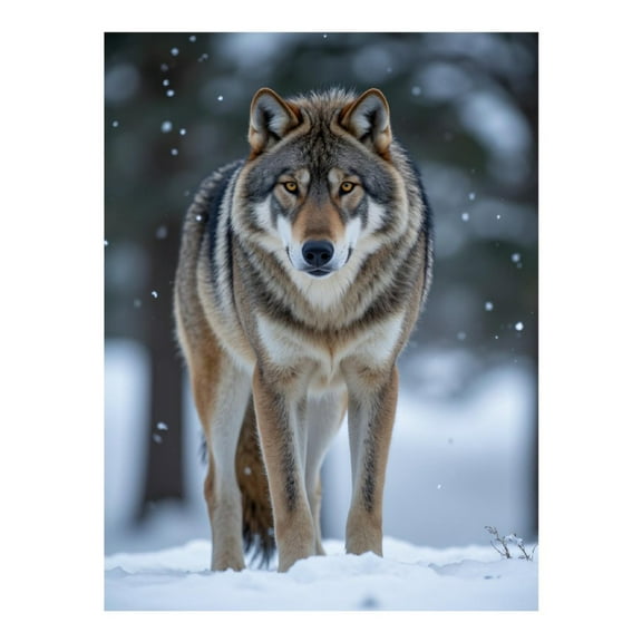 Diamond Art Kit for Adults, Winter Wolf in Snowy Forest Diamond Painting for Adults Beginners, DIY Diamond Art Painting Kits, 5D Diamond Painting Crafts for Home Decor 12x16 Frameless