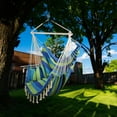 thumbnail image 5 of Hammock Swing Chair - Hanging Rope Chair Portable Porch Seat With Two Cushions for Bedroom, Patio, Travel, Camping, Garden, Indoor, Outdoor Support Kids and Adults up to 265 Pounds (Blue), 5 of 9