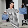 thumbnail image 4 of Ghyt Denim Wallet Jeans Travel Tote Bag Ladies Beach Bag Denim Wallet And Tote Bag For Girly Ladies Light Blue, 4 of 5