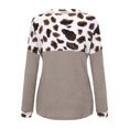 thumbnail image 4 of Sweaters for women Women's Fashion Leopard Printed Solid Stitching Loose Button V-Neck Long Sleeve Knitted Sweater christmas sweater women, 4 of 7