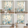 thumbnail image 6 of Teal Blue Coastal Sheer Curtains 45" Long, Summer Beach Starfish Shell Coral Nautical Retro Light Filering Curtains, Breathable Simi Curtain Privacy Drapes for Kitchen Bathroom Small Window Treatment, 6 of 9