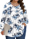 1 Long Sleeve Sky Blue Floral