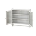 thumbnail image 5 of 24.8" Glass Door Cabinet - Vintage Appeal, White Washed With 3 Storage & Towel Rack For Bathroom, Kitchen, Dining Room Door, Washed, Area, 5 of 6