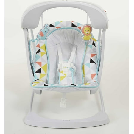 Fisher-Price Deluxe Take-along Swing & Seat with 6-Speeds, White