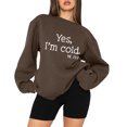 thumbnail image 2 of Gibobby Sudadera de mujer Sudadera de Forro Polar Suave con Cuello Redondo Sudadera para Mujer(Marrón,M), 2 of 4