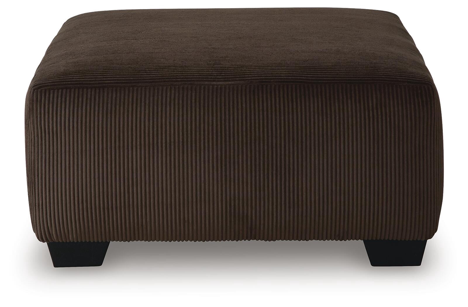 Signature Design by Ashley Firescrest Oversized Accent Ottoman, Corded Polyester Upholstery, Chocolate