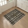 thumbnail image 3 of ODIKA 3'x5' Washable Throw Rug Stain Resistant, Low Profile, Non-Slip Plaid Vintage Border Retro Panel Motif Plank Frame Door Farmhouse Refined for Entryway, Kitchen, Mudroom, 3 of 7
