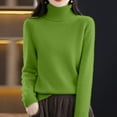 thumbnail image 6 of Green Womens Fall Tops High Collared Knitted Sweater for Women In Autumn and Winter Loose Thickened Made Of Pullover Long Sleeved Inner Layer Top. Sweaters for Women, 6 of 6