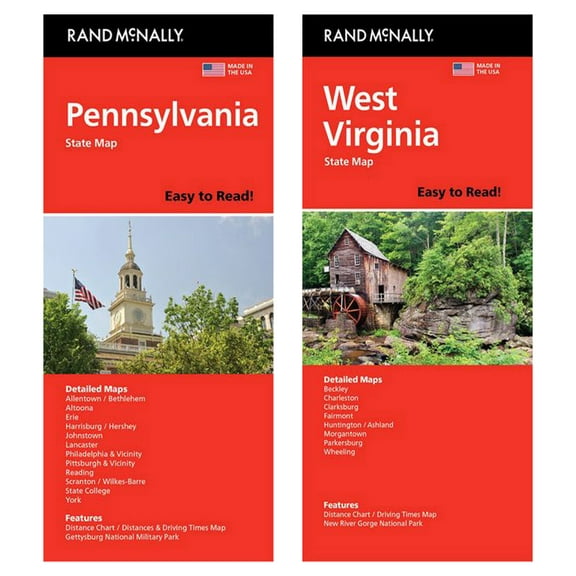 Rand McNally State Maps: Pennsylvania and West Virginia (2 Maps)