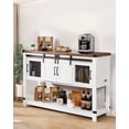 thumbnail image 2 of YKITRD Coffee Bar Cabinet 4-Tier Farmhouse Sideboard Buffet Table with Barn Door, 2 of 12