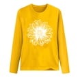 thumbnail image 3 of kayannuo Fall Clothes For Women Women Top Casual Long Sleeve Daisy O-neck Sweatshirt Pullover Blouse Yellow, 3 of 4