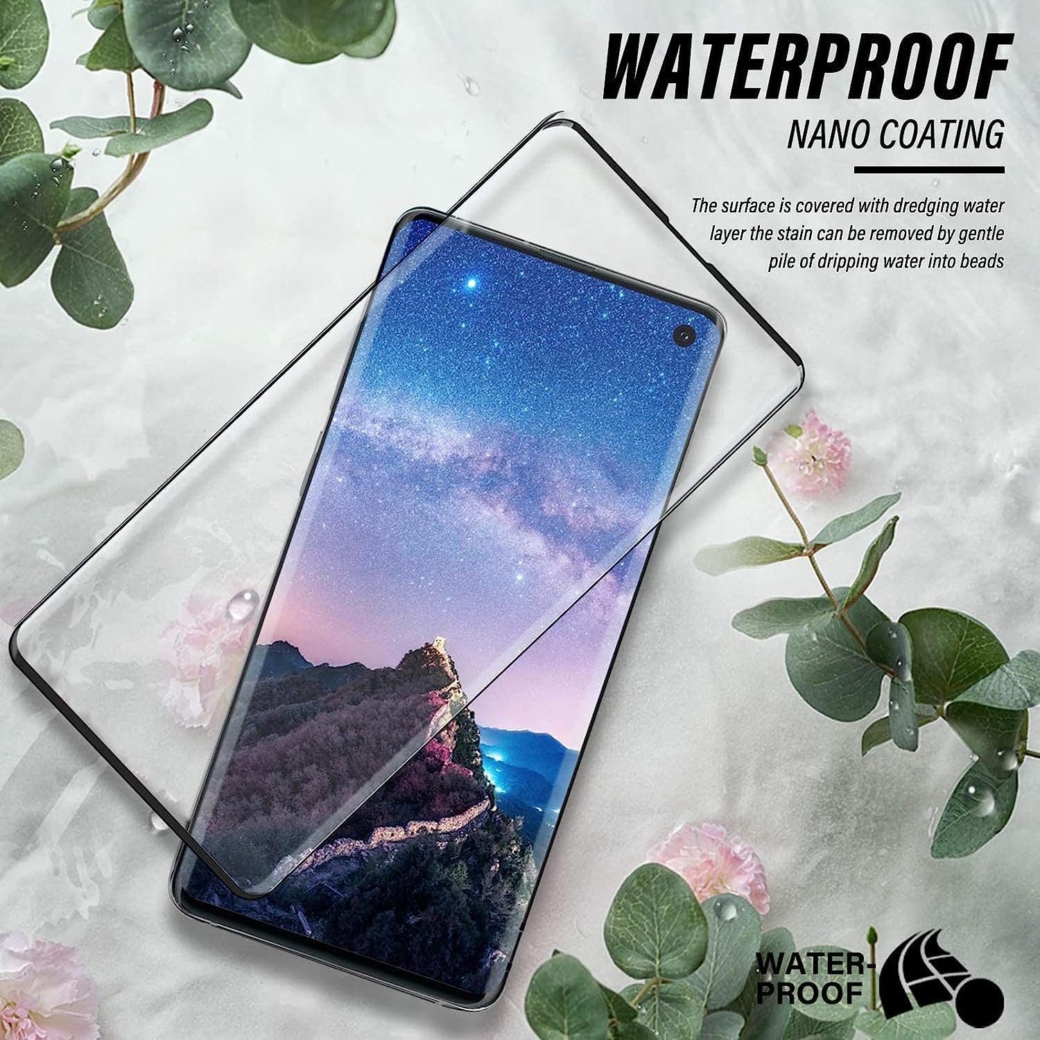 UYWGF-2 Pack Screen Protector for Galaxy S10, [Fingerprints Sensor Compatible][Case Friendly] Screen Protector for Samsung Galaxy S10
