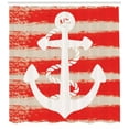 thumbnail image 3 of Ambesonne Anchor Shower Curtain, Stripes Nautical, 69"Wx75"L, Vermilion Cream, 3 of 3