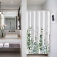 thumbnail image 3 of Green Botanical Shower Curtains 36x72 Inch Spring Natural Eucalyptus Leaves for Modern Minimalism Bathroom Decor Fabric Waterproof Polyester Sets with Hooks, 3 of 6