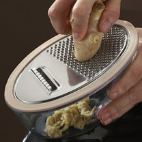 Allowith Cheese Grater with Container and Lid,Glass Food Storage Box with Silicone Sleeves,Hand Chopper Graters,for Ginger, Vegetables, Butter, Chocolate & Nutmeg,for Microwave, Dishwasher