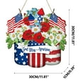 thumbnail image 3 of Colgador de letreros de puerta de madera del Día de la Independencia | Decoración Patriótica Circular para el Hogar con Tema de Banner Estrellado | Madera pulida duradera | Ganchos para colgar, 3 of 8