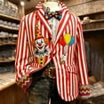 thumbnail image 5 of oqasdz Carnival Mens Suit Jacket Elegant with Whimsical Clown Pattern Notch Lapel Jacket Classic Fit Stretch Dress Coat Party Business Formal, 5 of 5