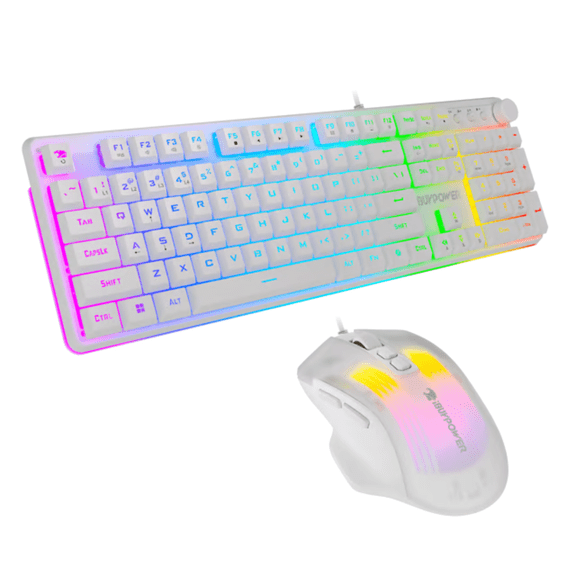 iBUYPOWER Chimera KM10 RGB Gaming Keyboard and Mouse Combo - White