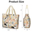 thumbnail image 3 of Tote Bag for Women - Corgi Dog and Flower Florals Shoulder Bag - Large Utility Work Duffle Bag with Zipper Handbag for Travel, Work, Sprots, 3 of 5