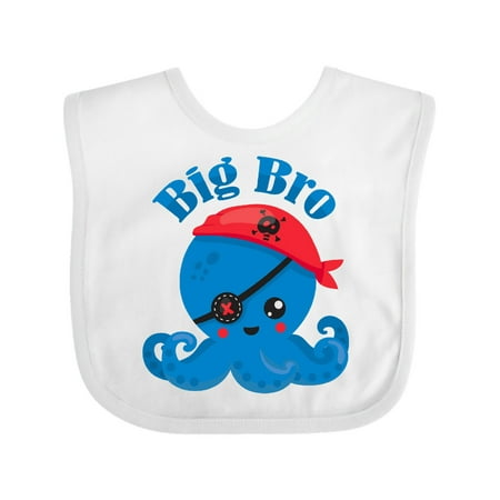 

Inktastic Pirate Octopus Big Bro Gift Baby Boy Bib