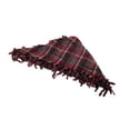 thumbnail image 2 of Versatile Fuchsia Plaid Triangular Reversible Fringed Neck/Face Lightweight Scarf - Tartan Pattern - 76 Inches Long - Perfect Blend of Fashion and Comfort, 2 of 3