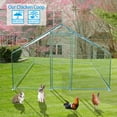 thumbnail image 2 of Caulitar 10ft x 10ft Large Metal Chicken House/Pen for 6/10 Chickens Poultry Cage with Waterproof Cover for Rabbits Duck Walk-in Chicken Run for Yard Outdoor, 2 of 12